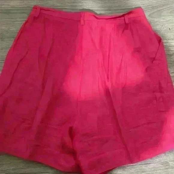 100% Linen Chelsea Cambell for Charter Club High Rise Pink Shorts Size 10 - Picture 6 of 6